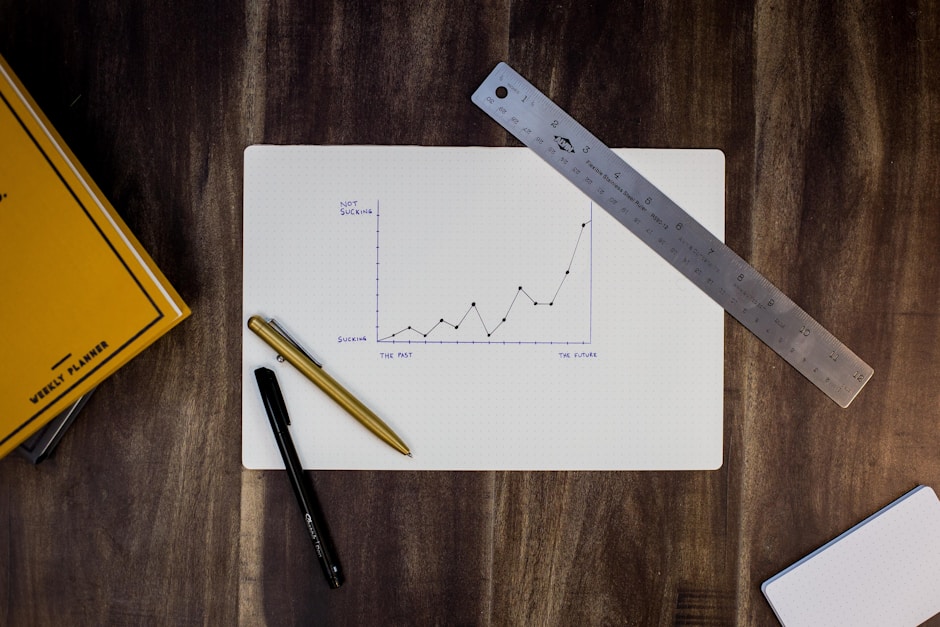Dashboard with structured data charts and analytics on a modern desk